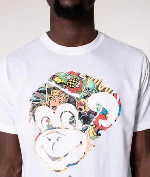 PAUL SMITH Tshirt Reg Fit SS Monkey Comic - White