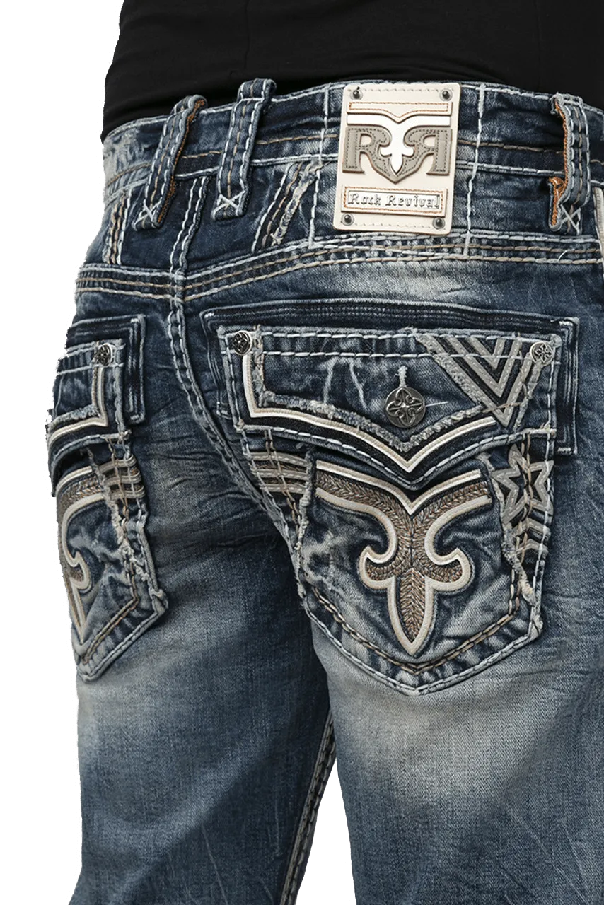 Rock Revival Men's Blue Fox Straight Denim Jean