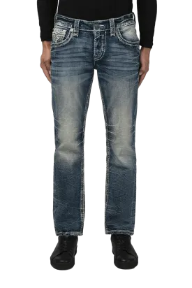 Rock Revival Men's Blue Fox Straight Denim Jean