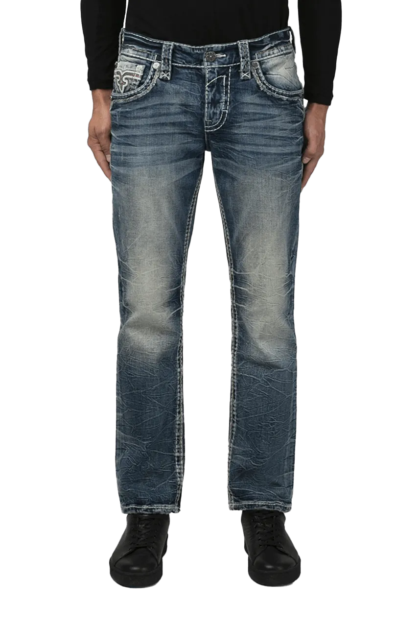 Rock Revival Men's Blue Fox Straight Denim Jean