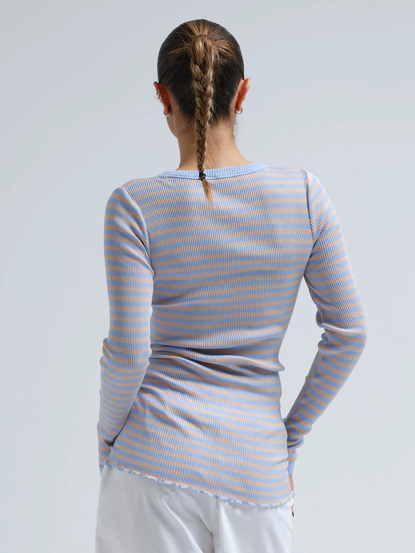 Silky Fiore | Silk - Dark sand/Light blue