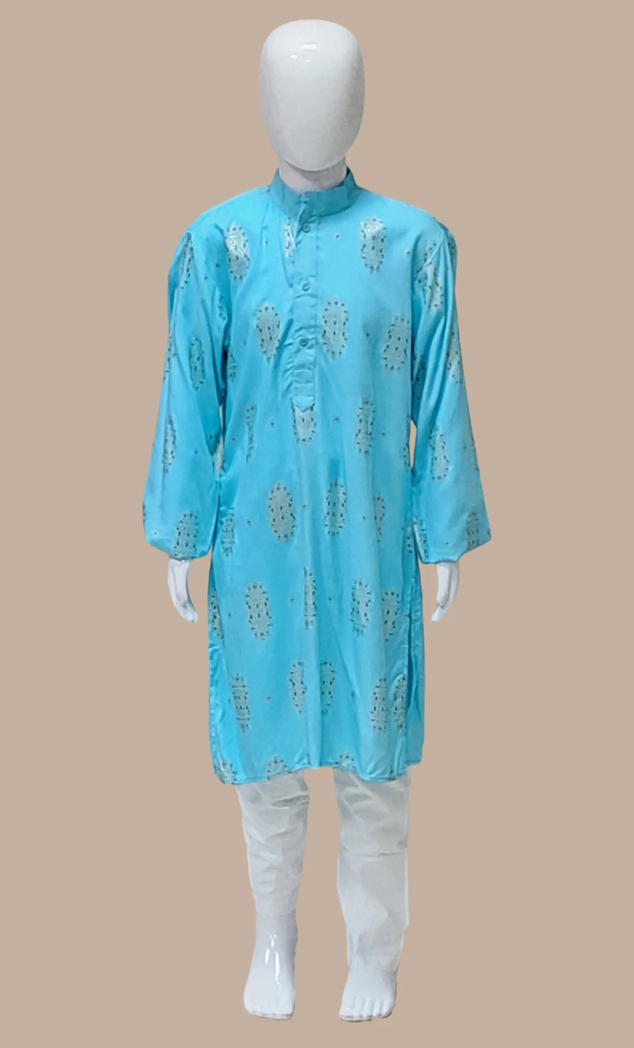 Sky Blue Printed Kurta Top