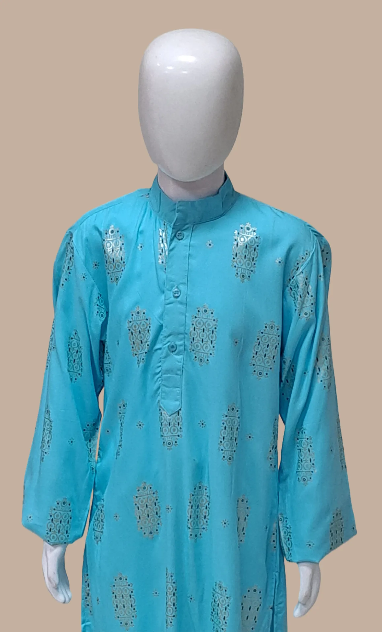 Sky Blue Printed Kurta Top