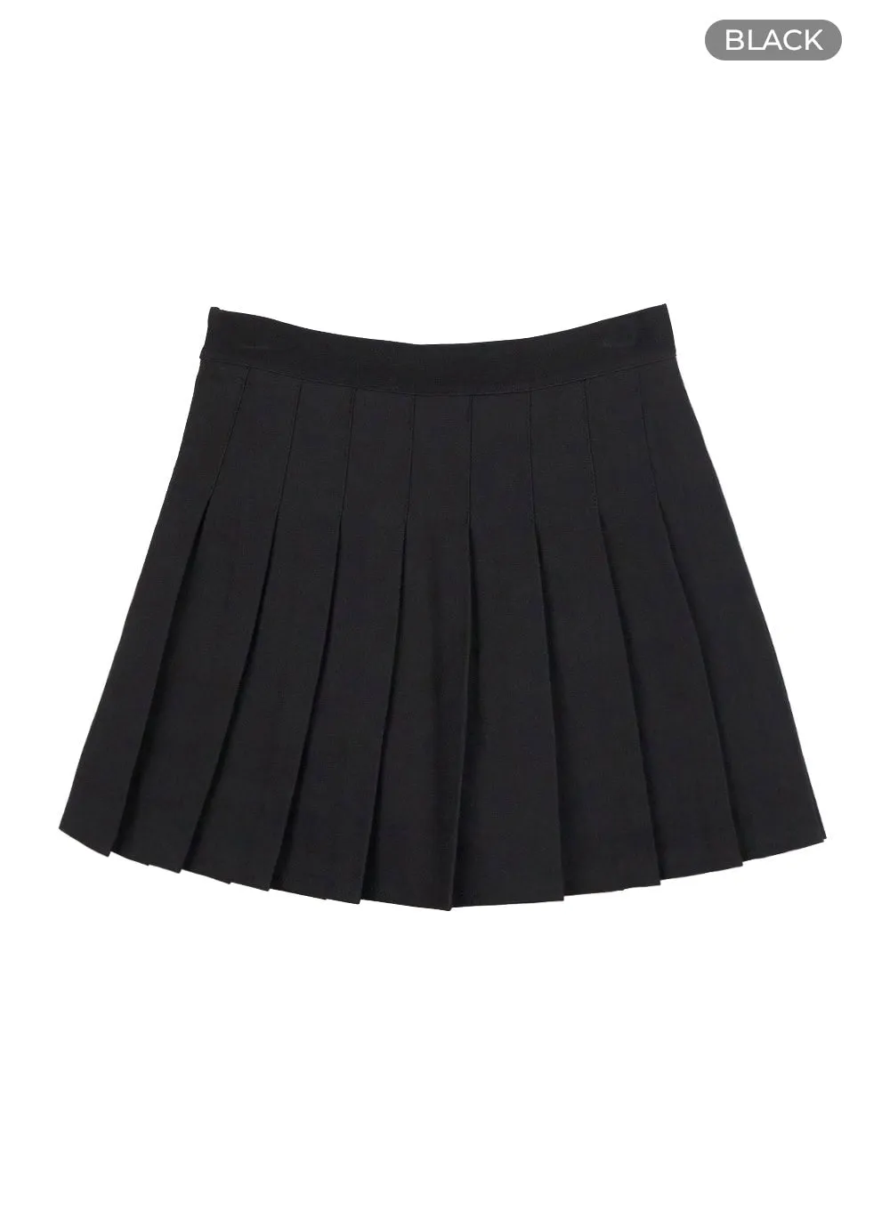 Solid Pleated Mini Skirt OG428