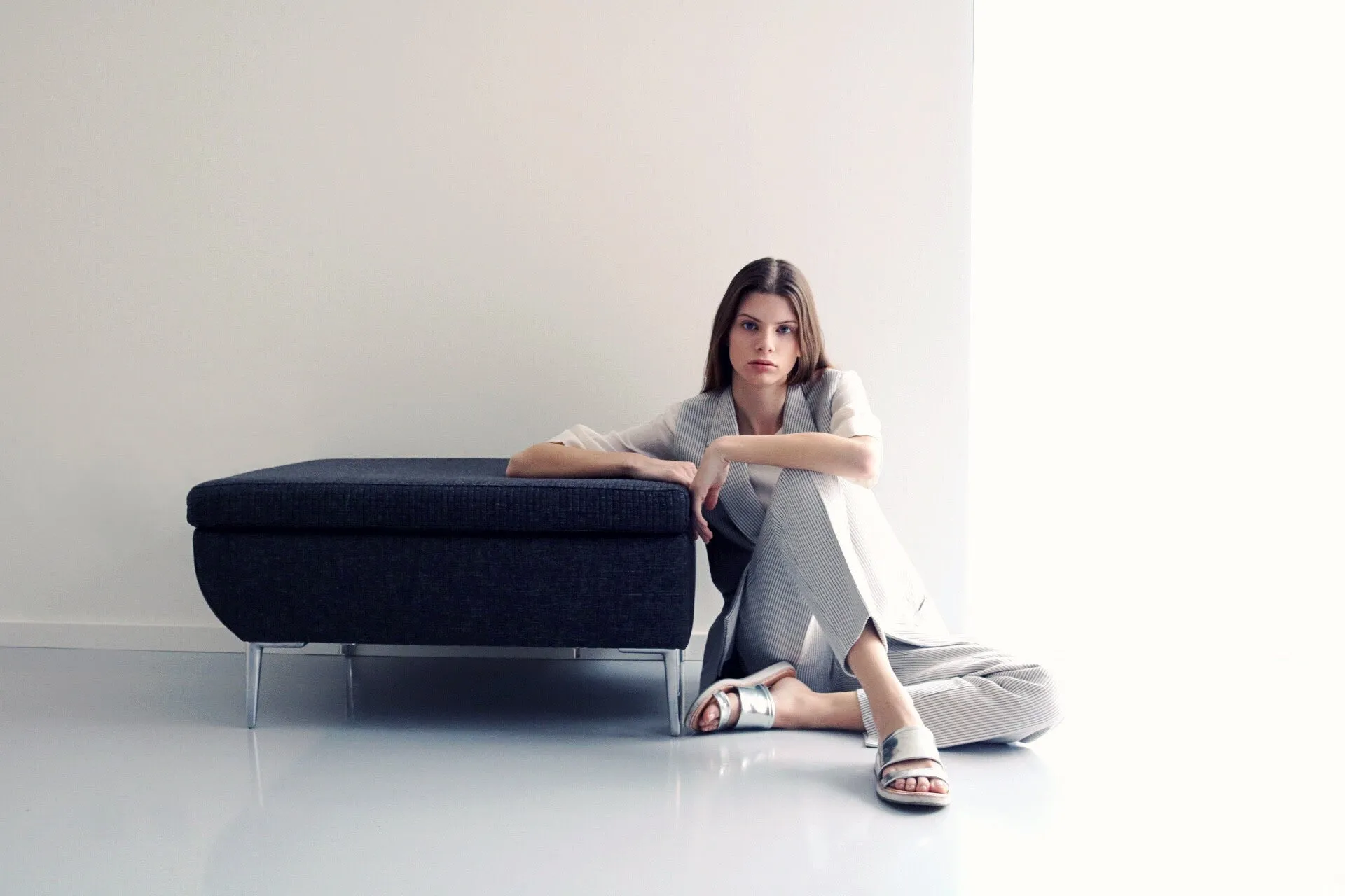 Straight jacquard pants