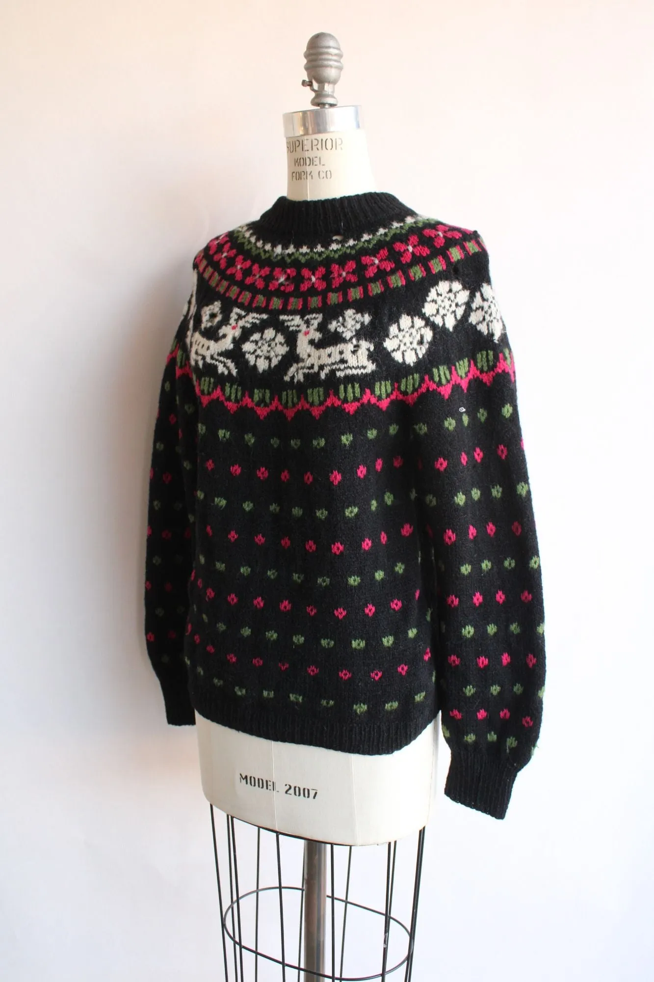 Vintage 1970s Nordic Style Kofler Luzern Sweter with Reindeer