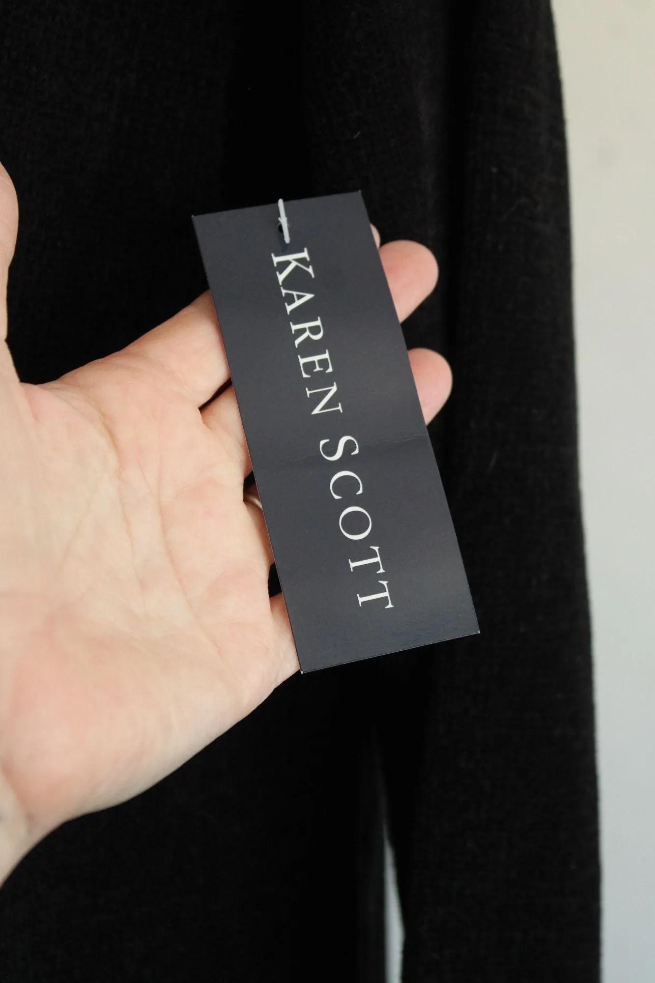 Vintage 1990s 2000s New Karen Scott Black Chenille Cardigan