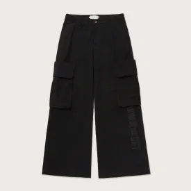 Wide Leg Cargo Pant - Black