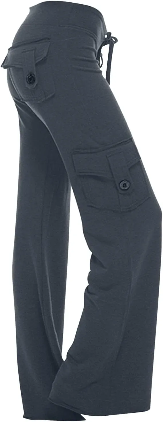 Wide Leg Yoga Pants Trouser Style Women Bootcut Flare Leggings High Waisted Workout Casual Plus Size Cargo Yoga Pant