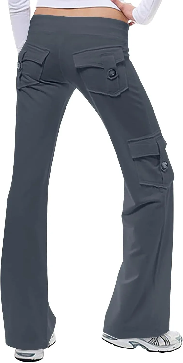 Wide Leg Yoga Pants Trouser Style Women Bootcut Flare Leggings High Waisted Workout Casual Plus Size Cargo Yoga Pant