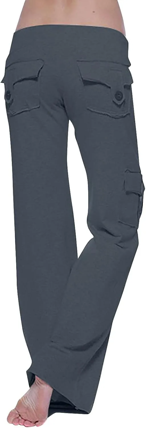 Wide Leg Yoga Pants Trouser Style Women Bootcut Flare Leggings High Waisted Workout Casual Plus Size Cargo Yoga Pant
