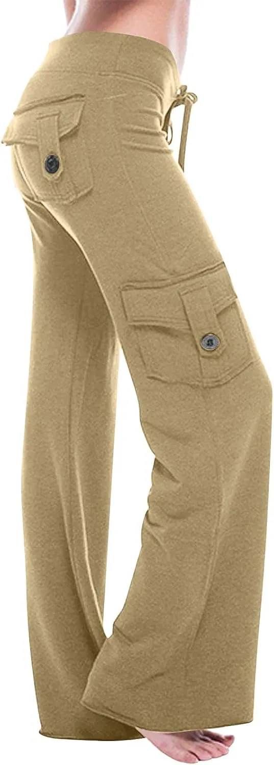 Wide Leg Yoga Pants Trouser Style Women Bootcut Flare Leggings High Waisted Workout Casual Plus Size Cargo Yoga Pant