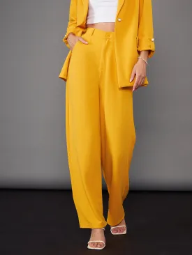 Women Mustard Straight Pants