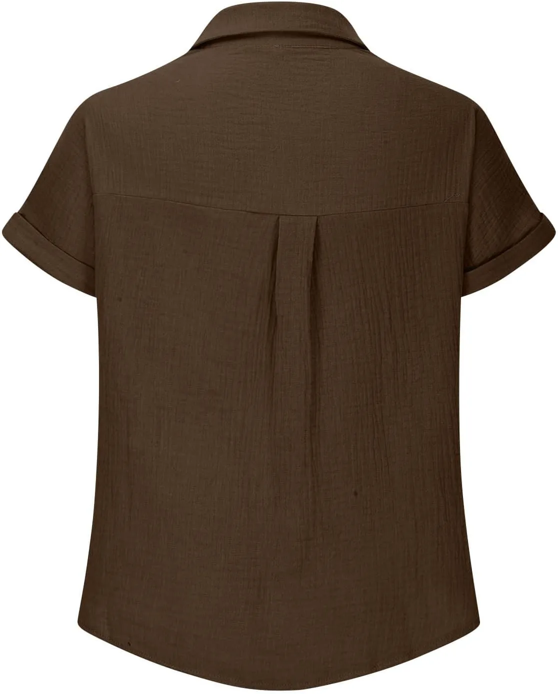 Womens Gauze Shirts Button Down Dress Shirts Casual Short Sleeve Textured Collared Summer Work Blouse Camping Clothes