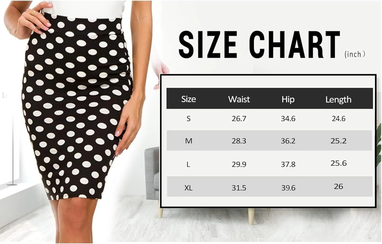 Womens Print Midi Pencil Skirt High Waisted Stretch Office Straight Spit Skirt